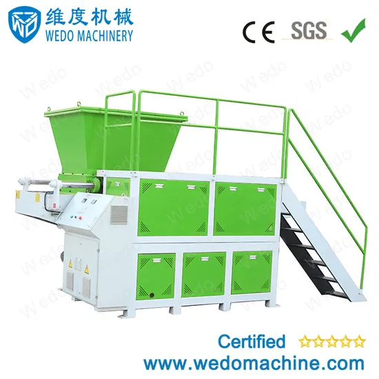 Nouveau style de système de contrôle PLC moulage par soufflage avec des déchets de toutes sortes de matériaux légers, machine de déchiquetage à arbre unique